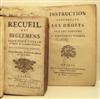 LAW REVENUE STAMPS. Denizet, [-]. Recueil des Reglemens faits pour l''Usage du Papier & Parchemin Timbrez. 1715 + 1772 related work.